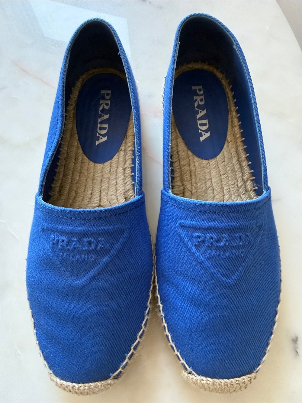 Prada Royal Blue Canvas Espadrilles